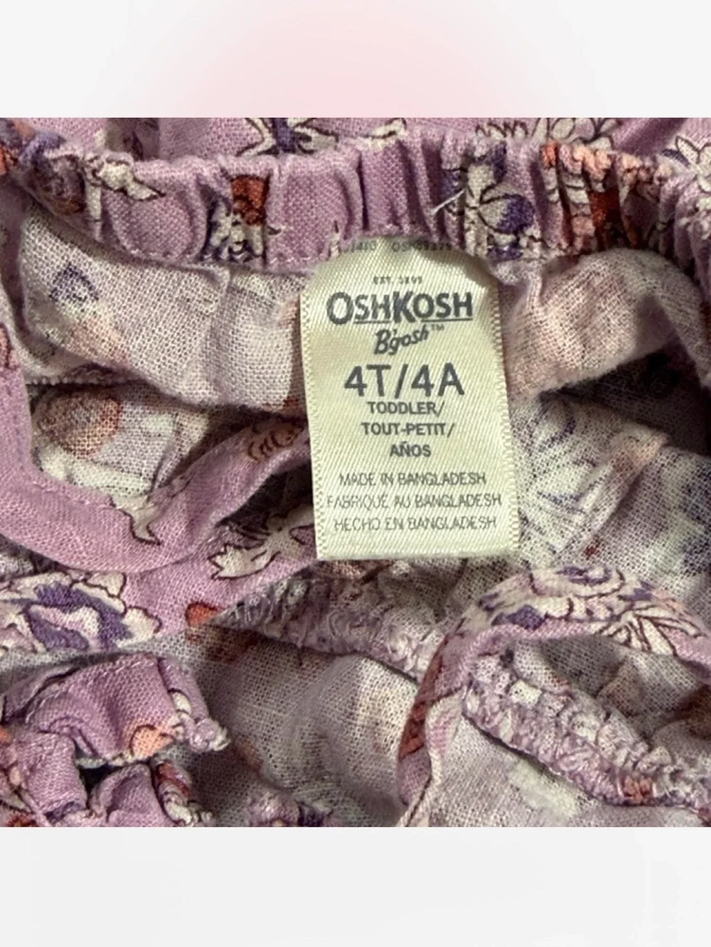OshKosh B'gosh Pink Floral Fairycore Sundress Dress Girls Size 4T
